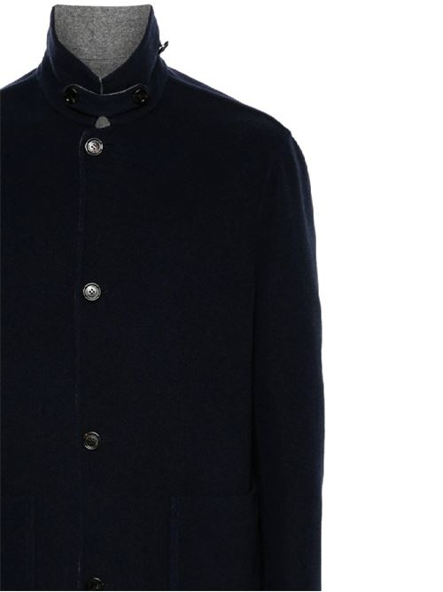 Midnight blue/medium grey cashmere coat Brunello Cucinelli | MY4139801C002